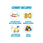 8Th Happy Birthday Decoration Combo With Multi Color Banner (Multicolor)