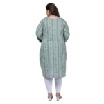 Women's Office wear Golden Foil Capsule A-Line Kurti (Light Green)