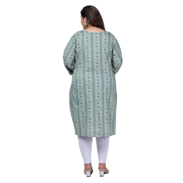 Women's Office wear Golden Foil Capsule A-Line Kurti (Light Green)