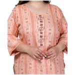 Women's Office wear Golden Foil Capsule Straight Kurti (Orange)
