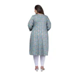 Women's Office wear Golden Foil Capsule A-Line Kurti (Light Blue)