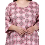 Women's Office wear Golden Foil Capsule A-Line Kurti (Pink)