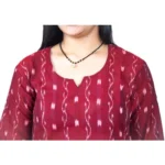 Women's Sambalpuri Certified Handloom Pure Cotton Straight Kurti (Maroon)