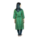 Women's Sambalpuri Certified Handloom Pure Cotton Straight Kurti (Green)