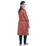 Women's Sambalpuri Certified Handloom Pure Cotton Straight Kurti (Maroon)