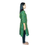 Women's Sambalpuri Certified Handloom Pure Cotton Straight Kurti (Green)