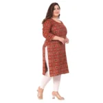 Women's Office wear Designer Printed Capsule Straight Kurti (Maroon)