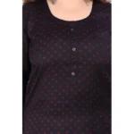 Women's Office wear Bandhni Printed Capsule Straight Kurti (Navy Blue)