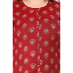 Women's Office wear Floral Printed Capsule A-Line Kurti (Maroon)