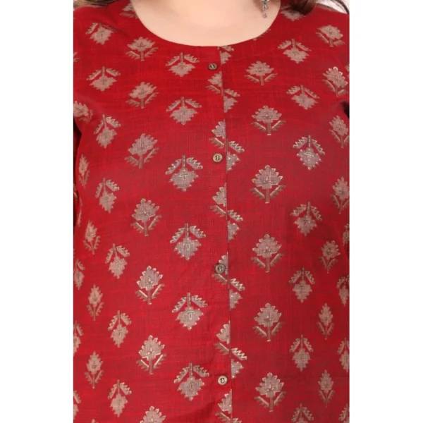 Women's Office wear Floral Printed Capsule A-Line Kurti (Maroon)