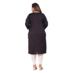 Women's Office wear Bandhni Printed Capsule Straight Kurti (Navy Blue)