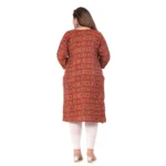 Women's Office wear Designer Printed Capsule Straight Kurti (Maroon)