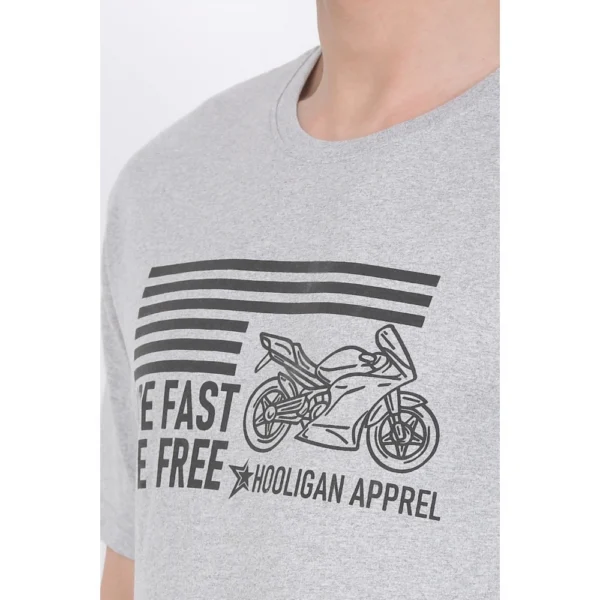 Men's Cotton Jersey Round Neck Printed Tshirt (Grey Melange)