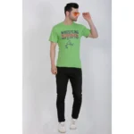 Men's Cotton Jersey Round Neck Printed Tshirt (Pale Green)