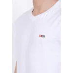 Men's Cotton Jersey V Neck Plain Tshirt (White)