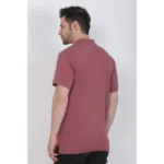 Men's Poly Viscose Polo Plain Tshirt (Maroon Melange)