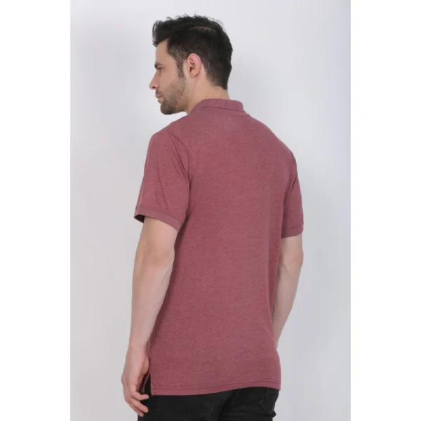 Men's Poly Viscose Polo Plain Tshirt (Maroon Melange)