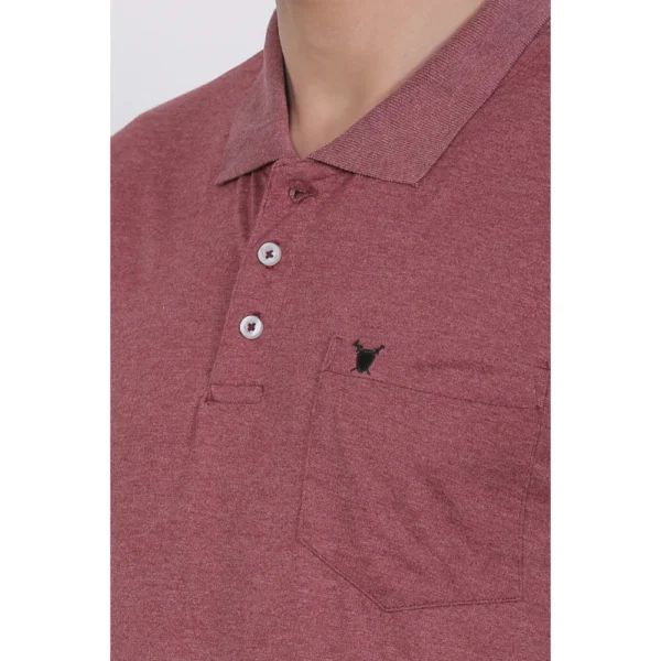 Men's Poly Viscose Polo Plain Tshirt (Maroon Melange)