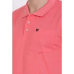 Men's Poly Viscose Polo Plain Tshirt (Red Melange)