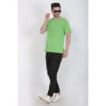 Men's Cotton Jersey Round Neck Plain Tshirt (Pale Green)