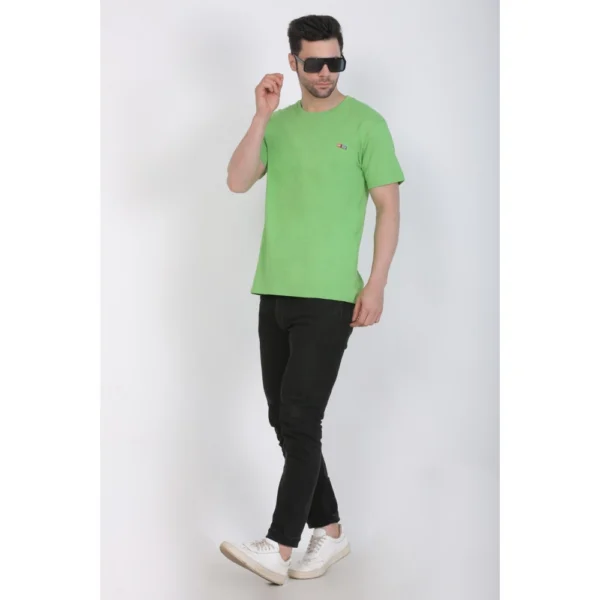 Men's Cotton Jersey Round Neck Plain Tshirt (Pale Green)