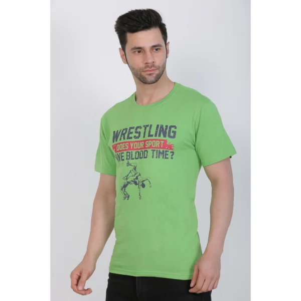 Men's Cotton Jersey Round Neck Printed Tshirt (Pale Green)