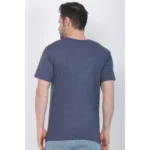 Men's Cotton Jersey V Neck Plain Tshirt (Blue Melange)
