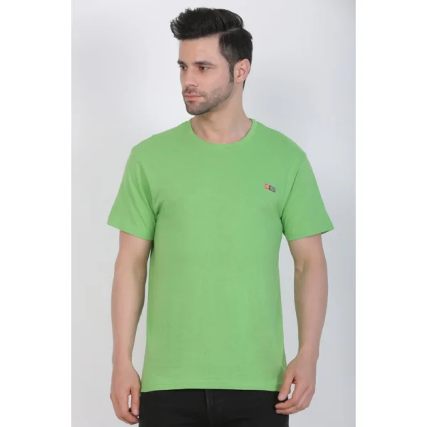 Men's Cotton Jersey Round Neck Plain Tshirt (Pale Green)