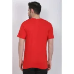 Men's Cotton Jersey V Neck Printed Tshirt (Red)