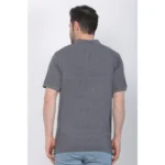 Men's Poly Viscose Polo Plain Tshirt (Charcoal Melange)
