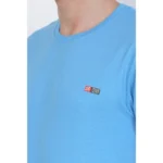 Men's Cotton Jersey Round Neck Plain Tshirt (Turquoise Blue)