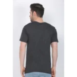 Men's Cotton Jersey Round Neck Printed Tshirt (Charcoal Melange)