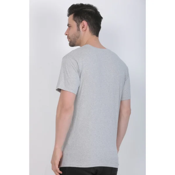 Men's Cotton Jersey Round Neck Printed Tshirt (Grey Melange)