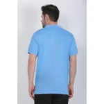Men's Poly Viscose Polo Plain Tshirt (Blue Melange)