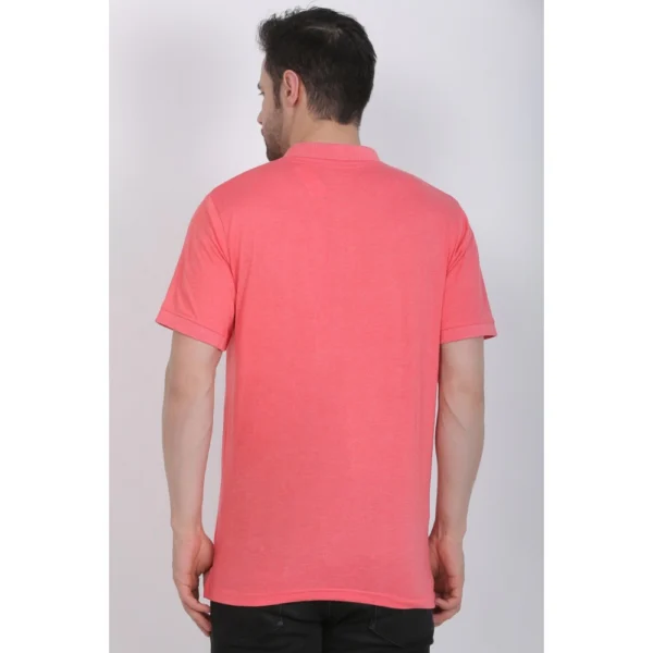 Men's Poly Viscose Polo Plain Tshirt (Red Melange)
