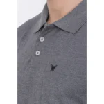Men's Poly Viscose Polo Plain Tshirt (Charcoal Melange)