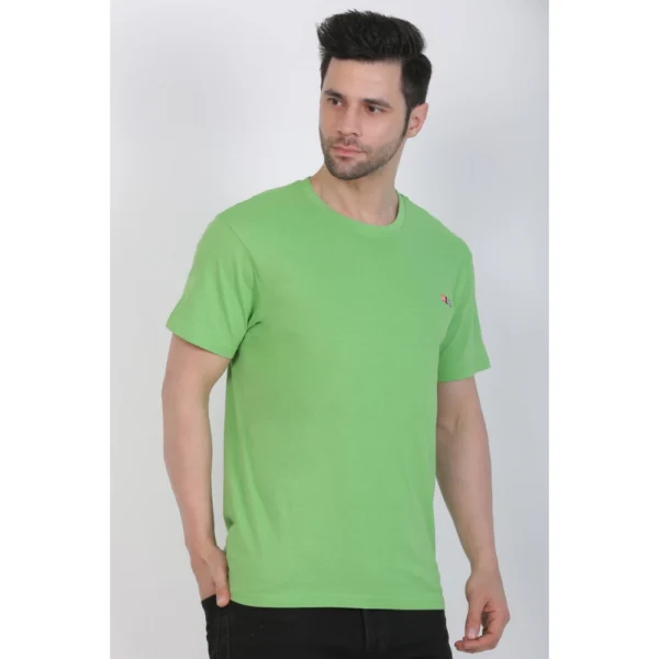 Men's Cotton Jersey Round Neck Plain Tshirt (Pale Green)