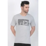 Men's Cotton Jersey Round Neck Printed Tshirt (Grey Melange)