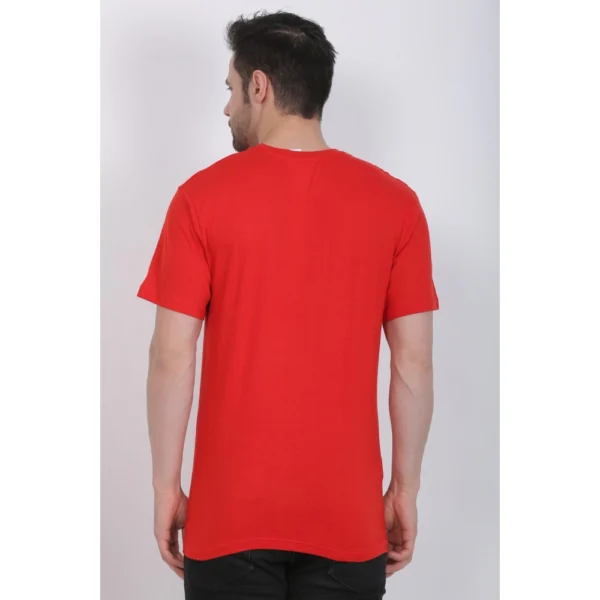 Men's Cotton Jersey V Neck Plain Tshirt (Red)
