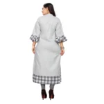 Women's Cotton Digital Printed Straight Kurti (Ligth Grey)