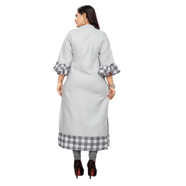 Women's Cotton Digital Printed Straight Kurti (Ligth Grey)