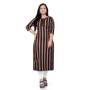 Women's Cotton Printed Straight Kurti (Multi Color)