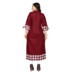 Women's Cotton Digital Printed Straight Kurti (Maroon)