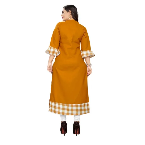 Women's Cotton Digital Printed Straight Kurti (Mustard Yellow)