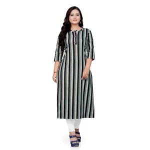 Women's Cotton Printed Straight Kurti (Multi Color)