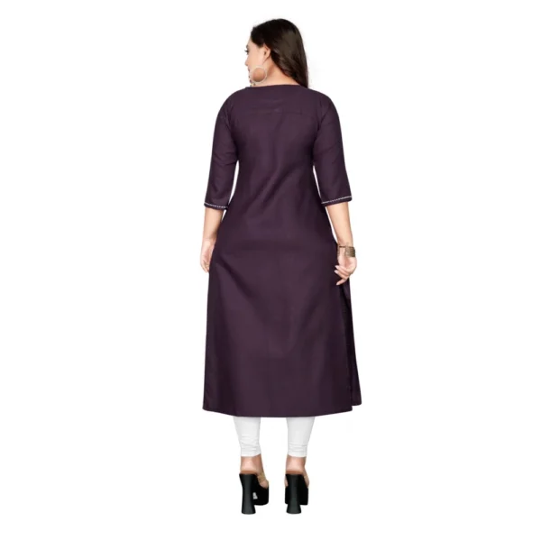 Women's Cotton Embroidery Straight Kurti (Black)