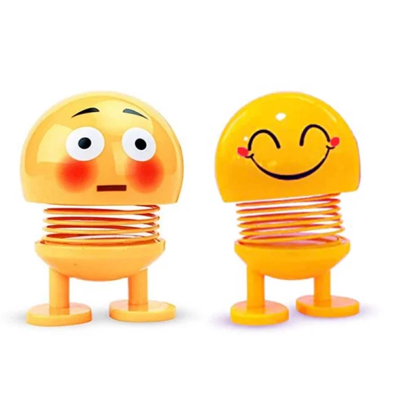 4 Pcs Set_Moving Head Smiley Spring Doll (Yellow)