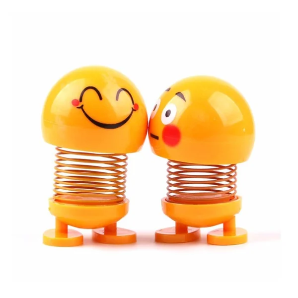 4 Pcs Set_Moving Head Smiley Spring Doll (Yellow)