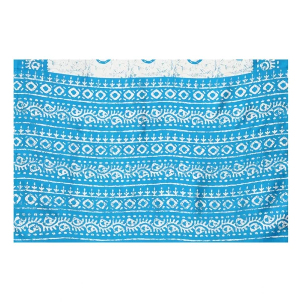 Women's Art Silk Printed Saree With Unstitched Blouse (Blue, 5-6 Mtrs)