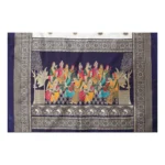Women's Art Silk Printed Saree With Unstitched Blouse (Navy Blue, 5-6 Mtrs)